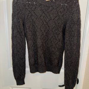WoMen's Michael Kors Dark Gray Cashmere textured Knit Sweater